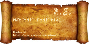Máté Ezékiel névjegykártya